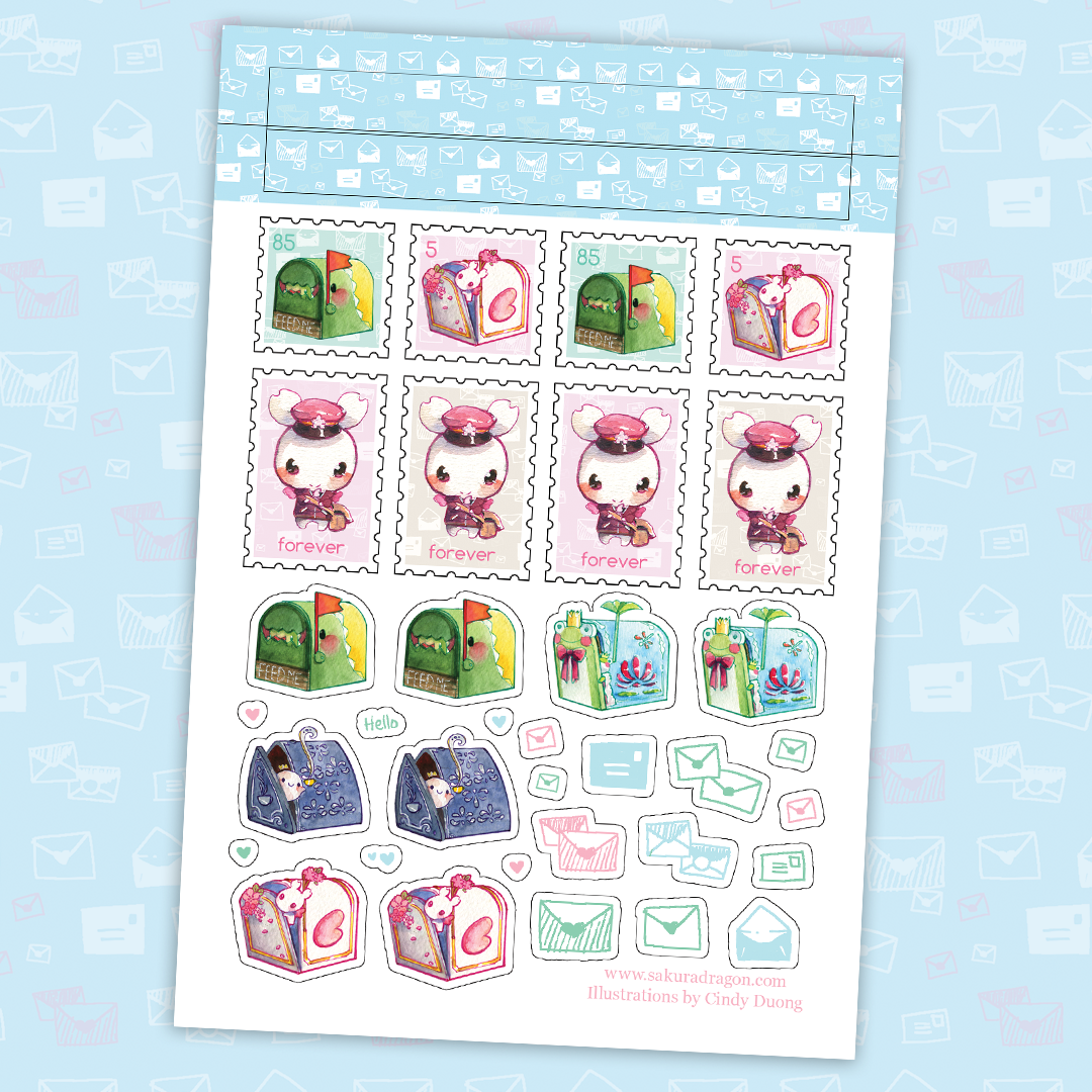 Tiny Mail Box Sticker Sheet