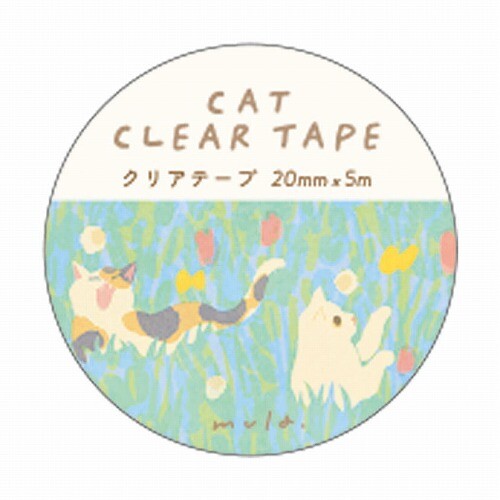 RYU-RYU Clear Tape - Cats & Flower Fields