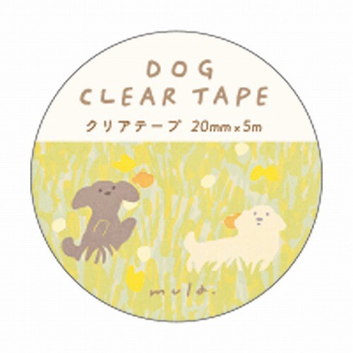 RYU-RYU Clear Tape - Dogs & Flower Fields