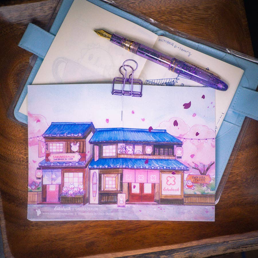 Sakura Street - Shopfronts Postcard