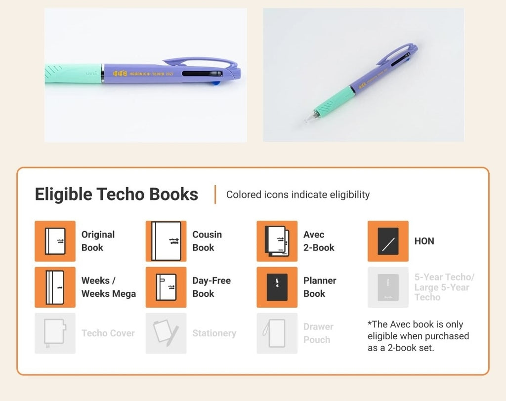 [PRE-ORDER] Hobonichi Techo: Cousin, Orginal, Avec, Day-free