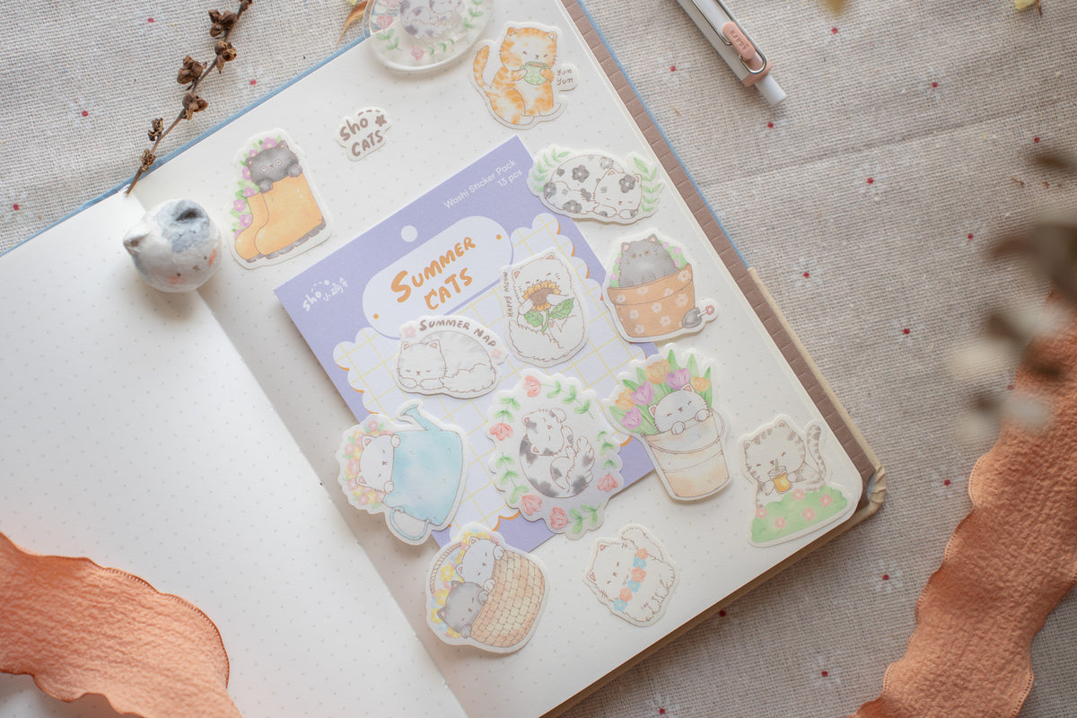 Summer Cats - Washi stickers