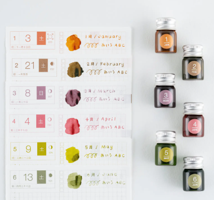[PRE-ORDER] Hobonichi TSUKI no IRO - Mini Ink Bottle Set