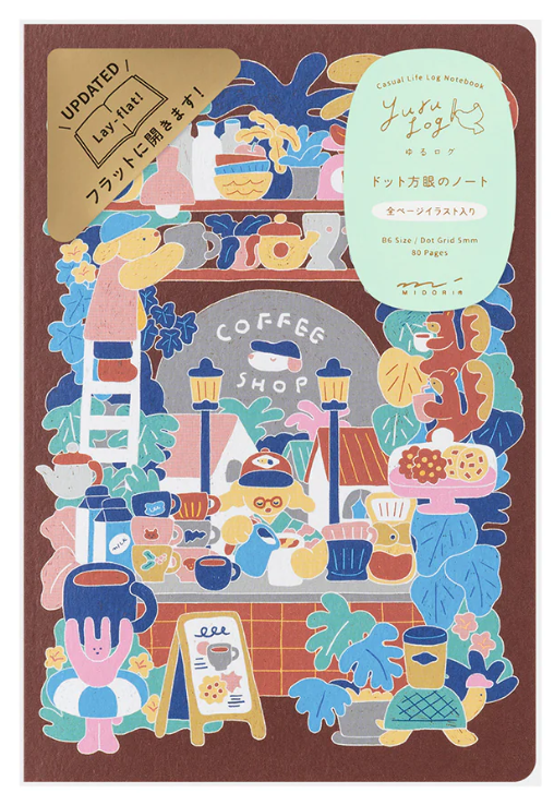 Midori Yuru Log Notebook - Lay flat - Café