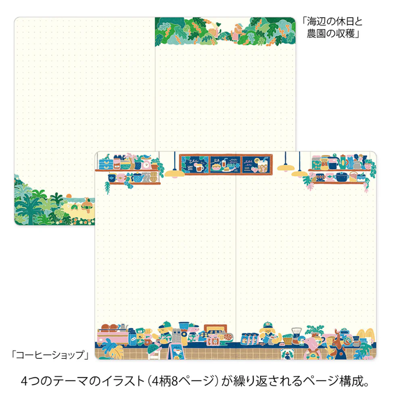 Midori Yuru Log Notebook - Lay flat - Café