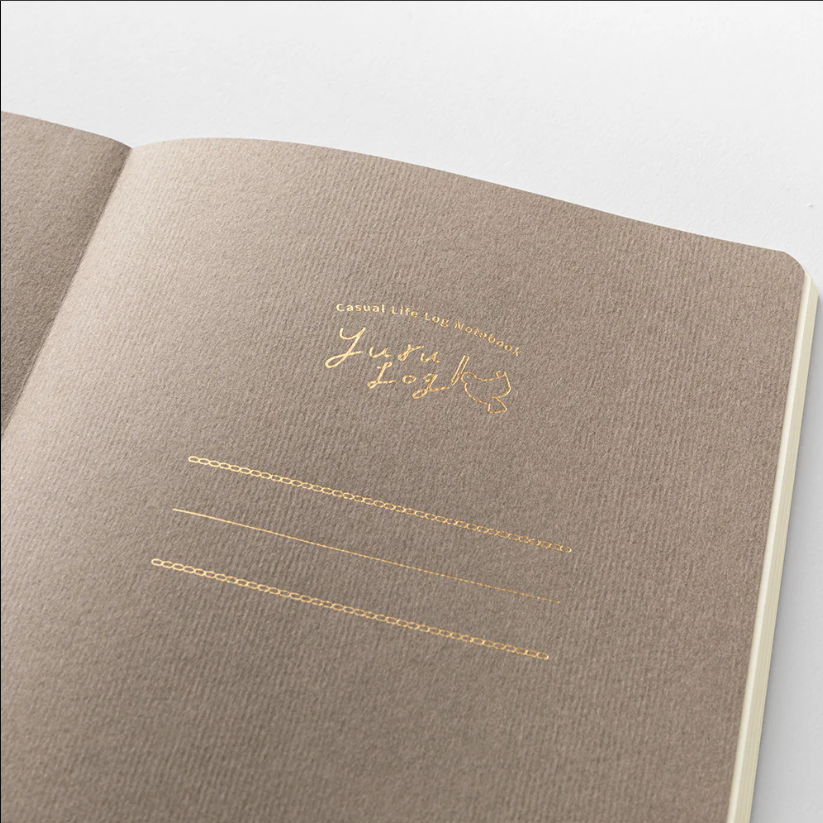 Midori Yuru Log Notebook - Lay flat - Café