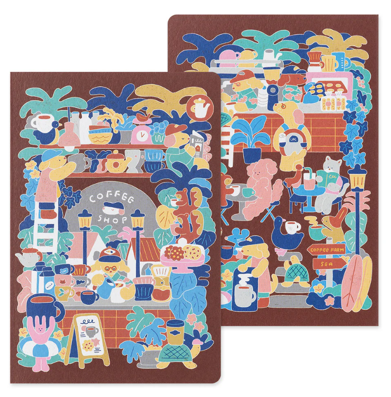 Midori Yuru Log Notebook - Lay flat - Café