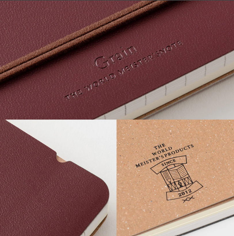 Midori Notebook Grain Paper B6 - Bordeaux