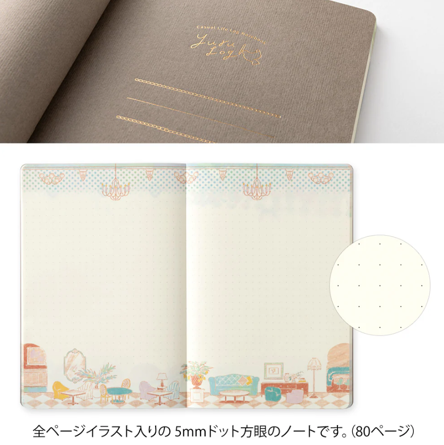 Midori Yuru Log Notebook - Lay flat - Voyage
