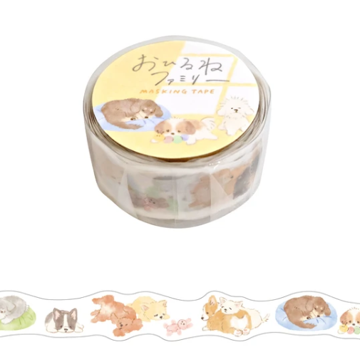 Mind Wave Die-cut Washi Tape - Napping Dogs