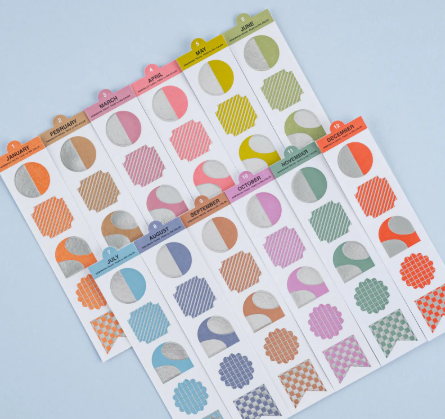 [PRE-ORDER] Hobonichi TSUKI no IRO Bookmark-Style Foil-Pressed Stickers