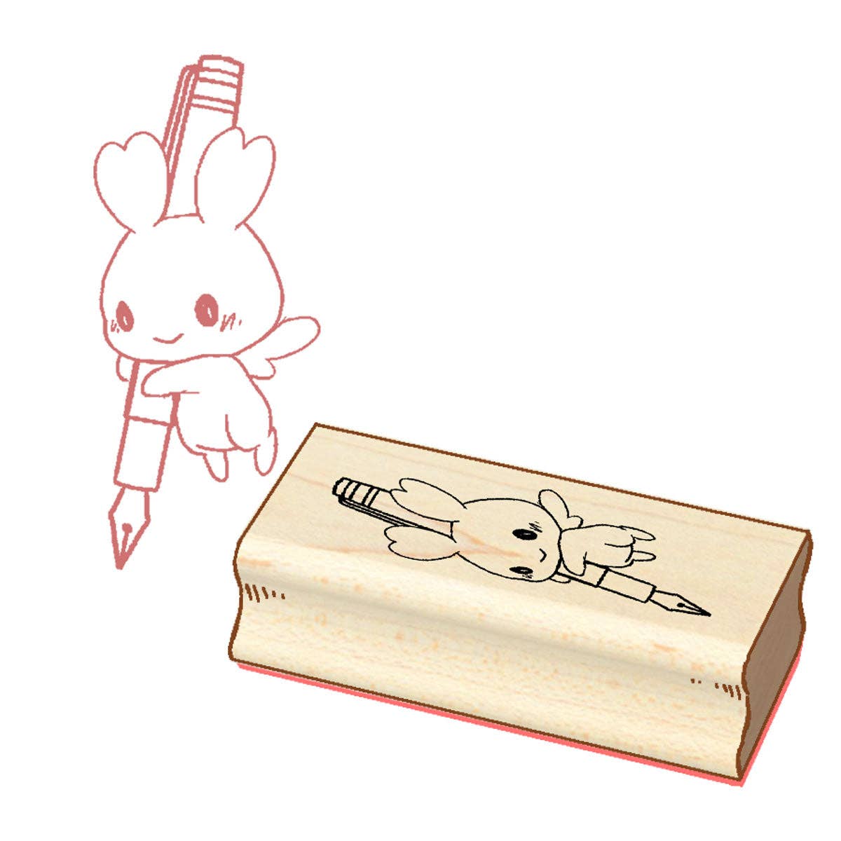 An Itty Bitty Fountain Pen Wooden Stamp