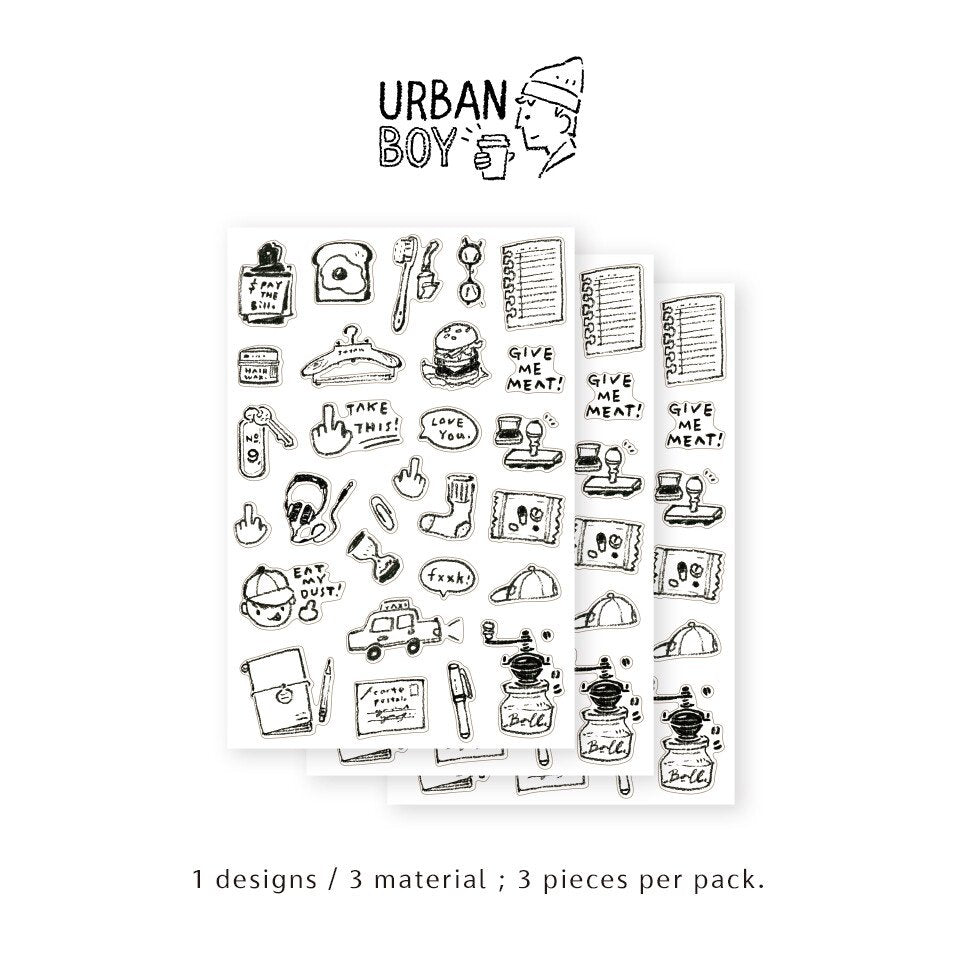 OURS Journal - Daydream - Urban Boy - Sticker Pack